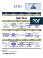 ES Dining Hall Menu - April 2016