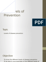 Levels of Prevention