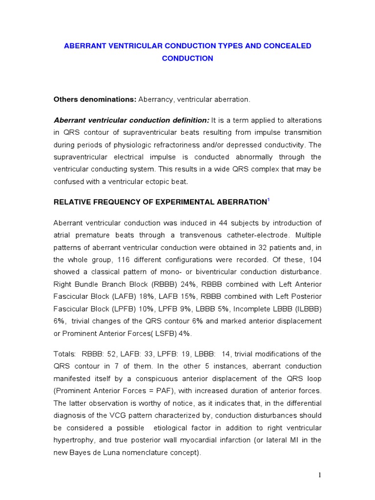 Aberrant Ventricular Conduction Types | PDF | Electrocardiography ...