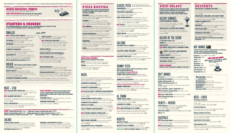Zizzi menu discount