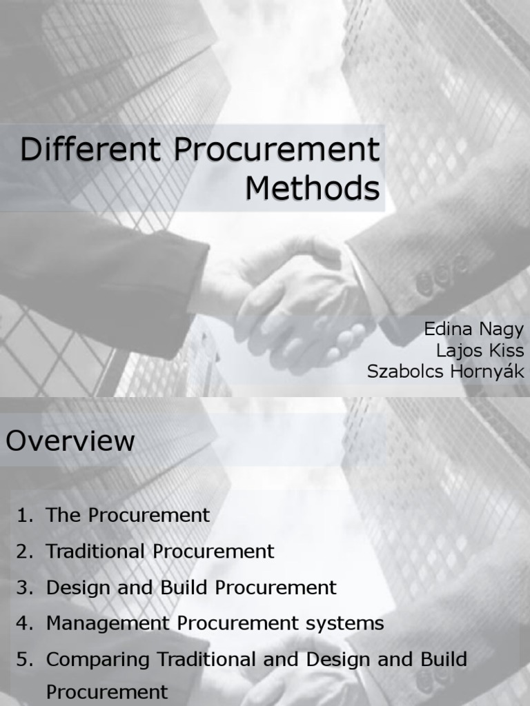 Procurement Methods | Construction Management | Procurement