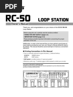 Owner's Manual: Thank You, and Congratulations On Your Choice of The BOSS Loop Station