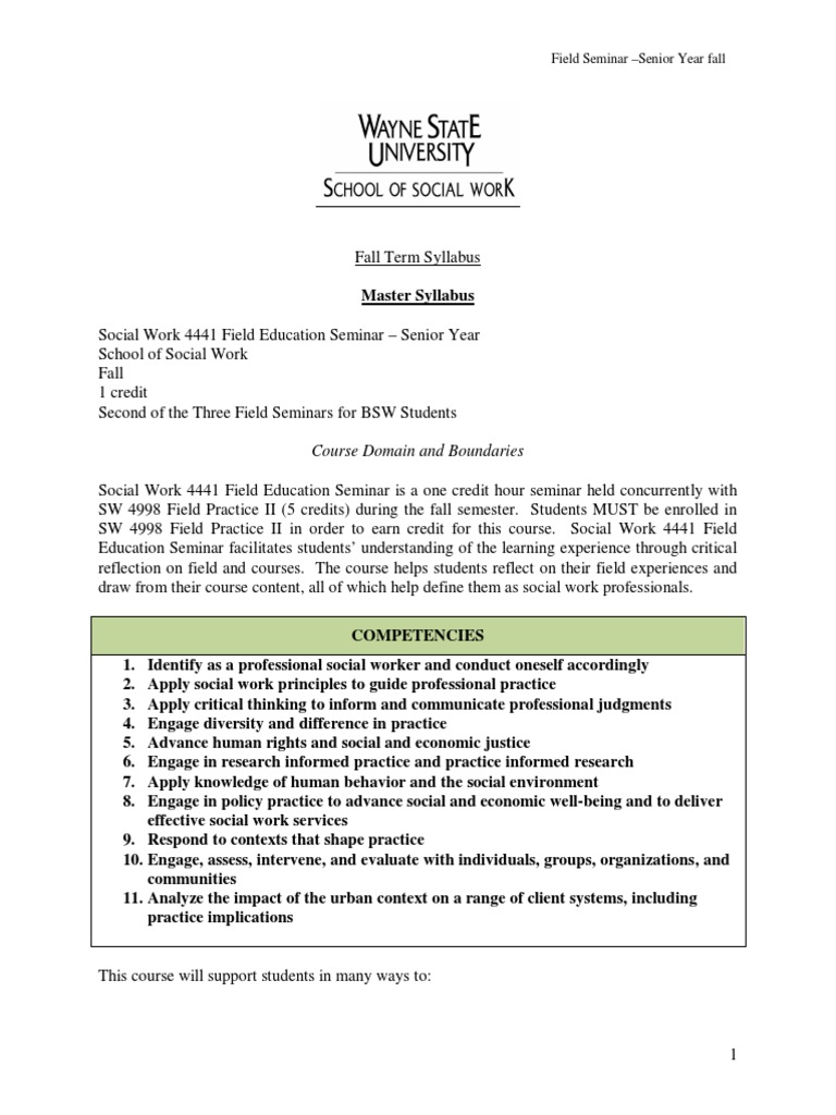 SW 4441 | PDF | Social Work | Evaluation