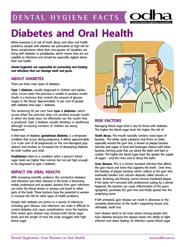 Diabetes and Oral Health Dental Hygiene Facts PDF Oral Hygiene