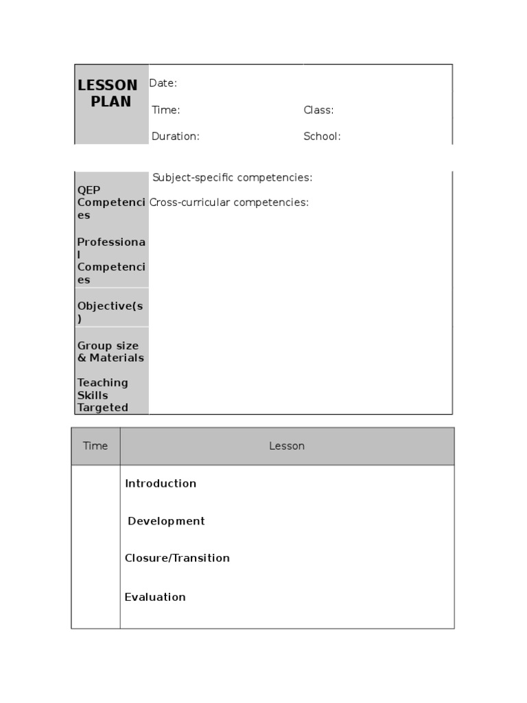 Lesson Plan Template | PDF