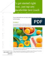 1to Get Started Right Away, Just Tap Any Placeholder Text (Such As This) and Start Typing.