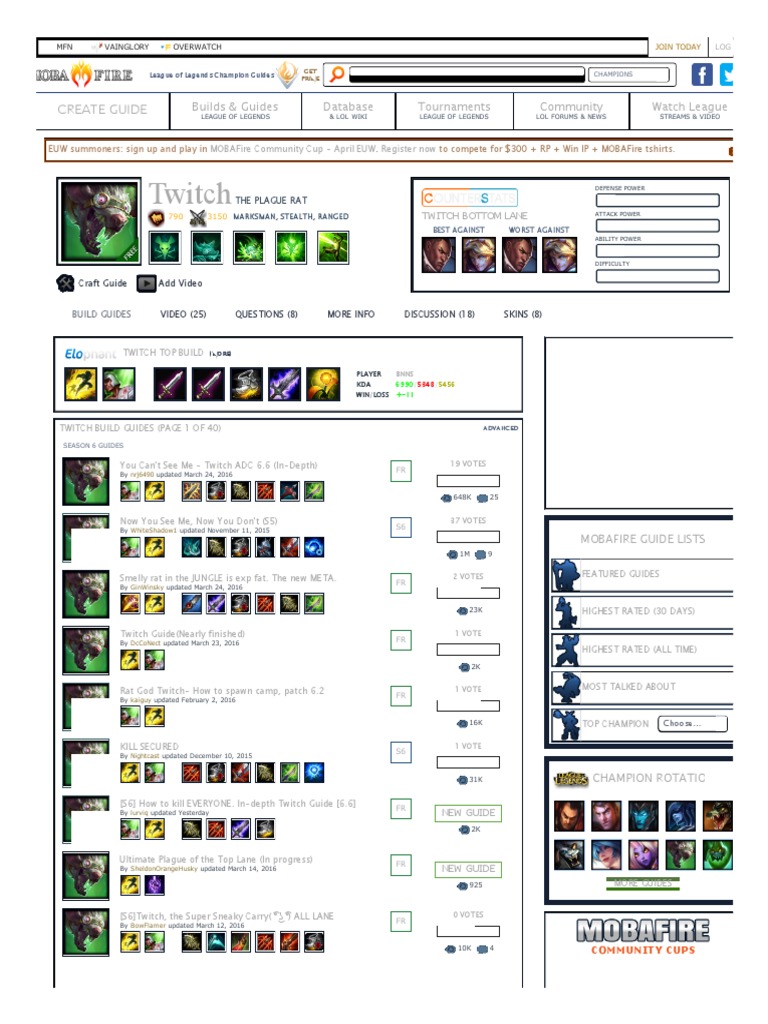 Twitch Build Guide for Season 5 | PDF | Video Game Design | Entertainment