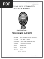Inf. Practica 2 - Reacciones Químicas