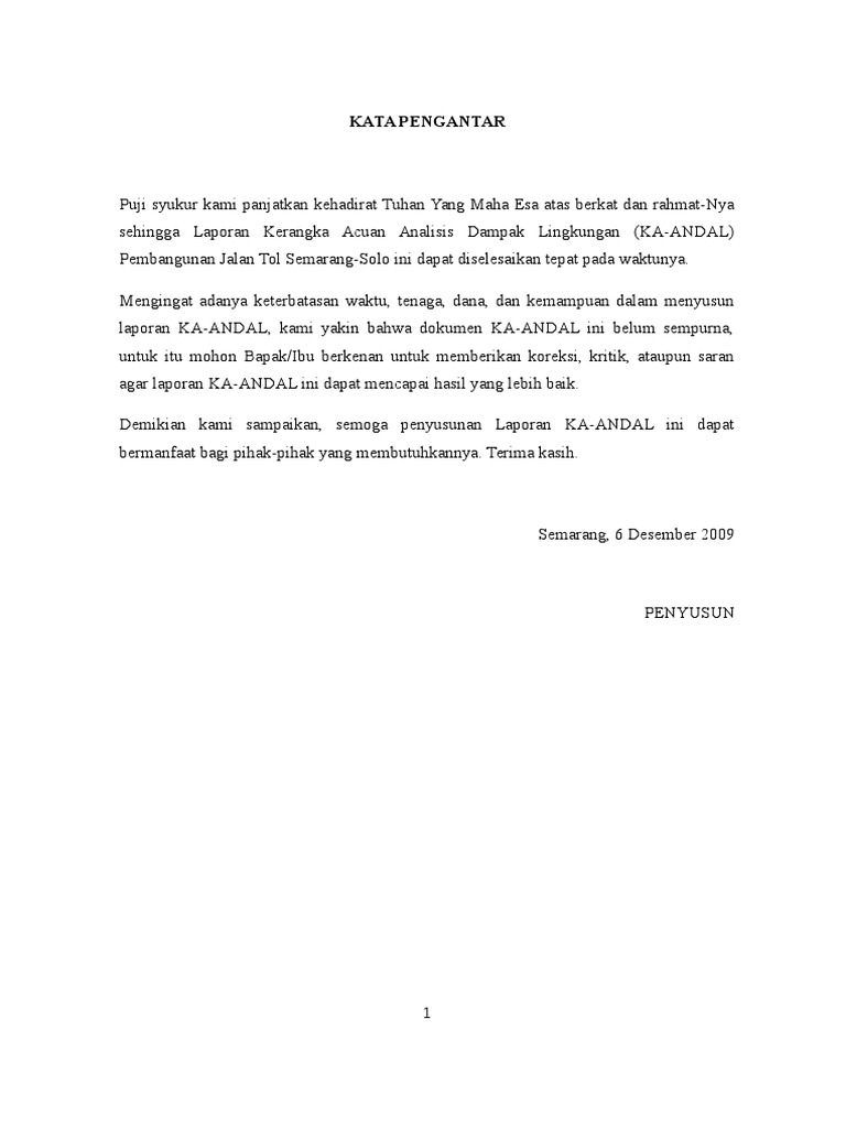 Kata Pengantar Amdal