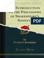 An Introduction to the Philosophy of Shakespeares Sonnets