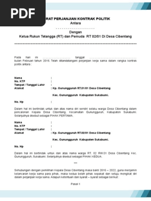 Contoh Surat Pernyataan Dukungan Calon Kepala Desa Bagikan