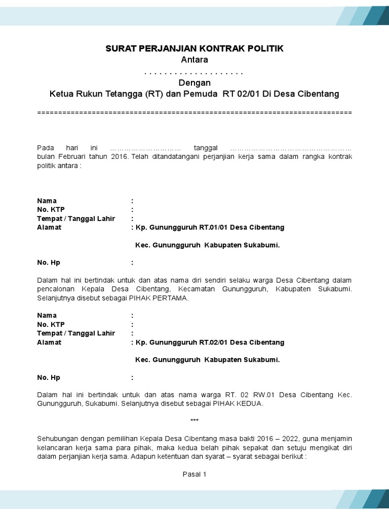 Surat Perjanjian Kontrak Politik