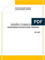 Diseño curricular del profesorado en educación primaria -Tucumán 2009