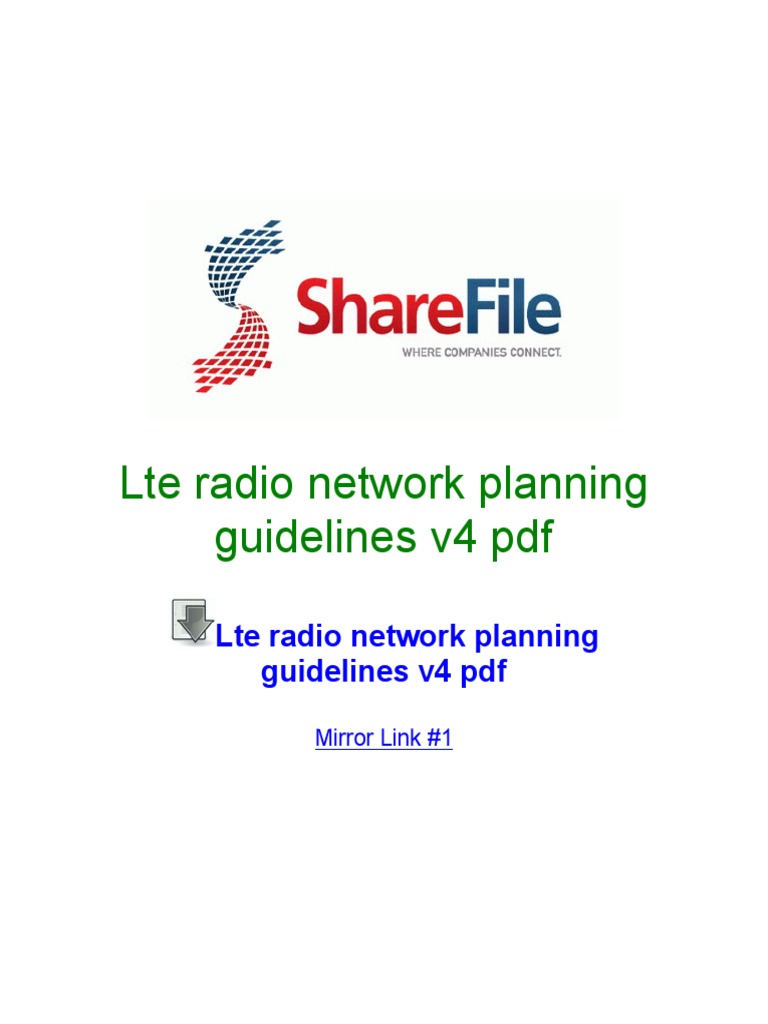 Lte Radio Network Planning Guidelines v4 PDF | PDF | Bluetooth ...