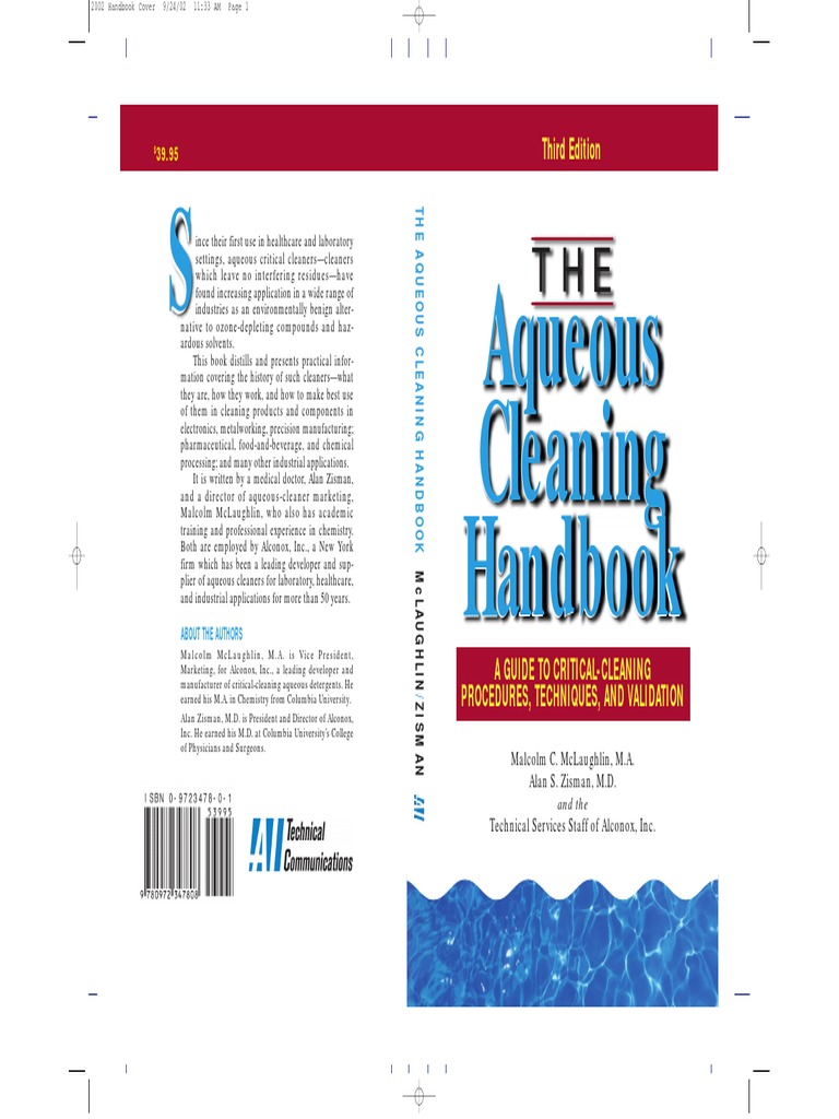 Cleaning Handbook 3rd Edition Chlorofluorocarbon Surfactant
