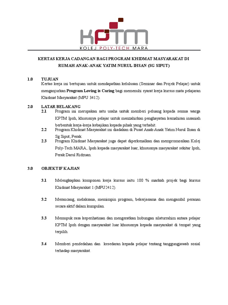 Kertaskerjacadanganbagiprogramkhidmatmasyarakat2 160224143626 | PDF