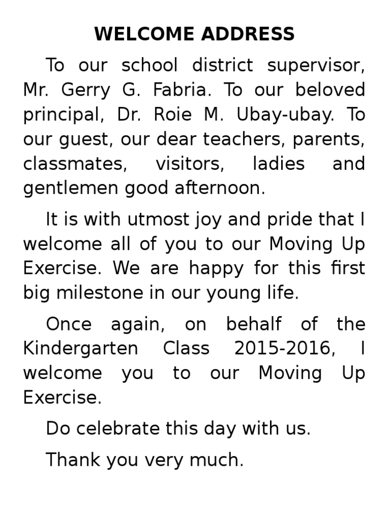 Welcome Address