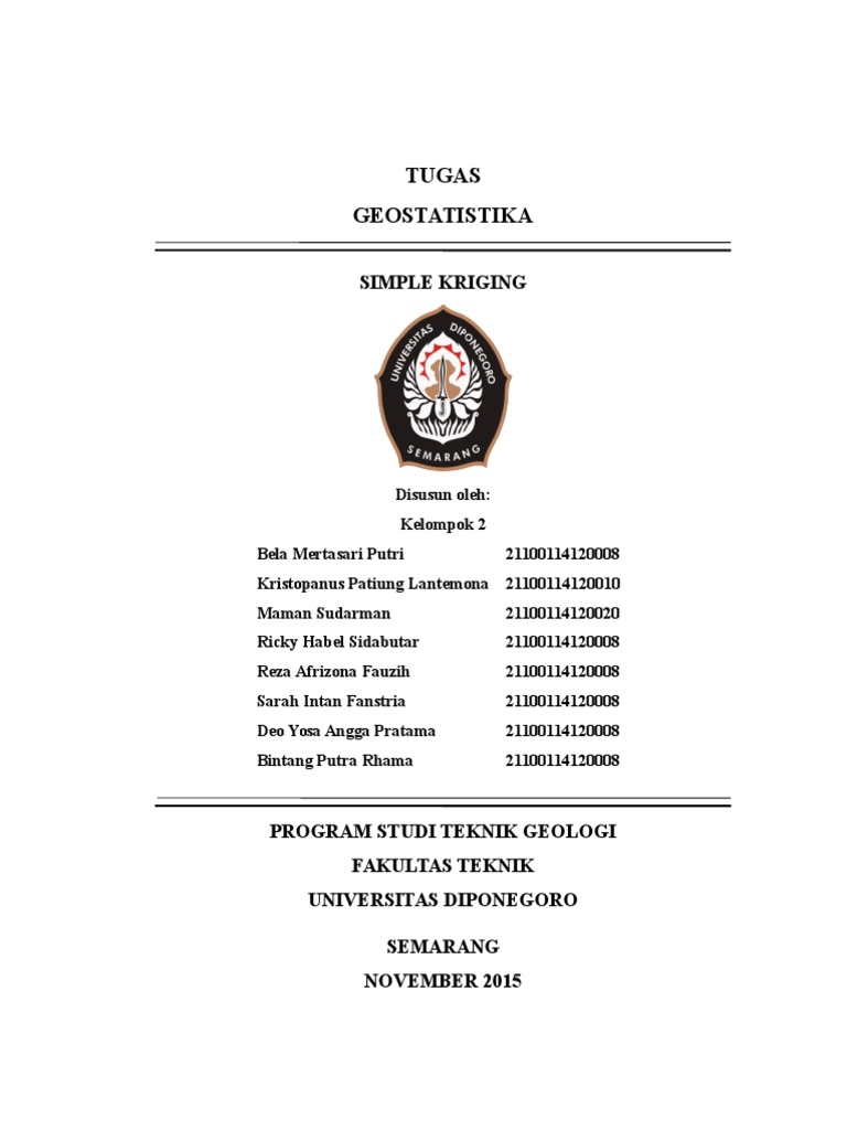 Tugas Geostatistika: Simple Kriging | PDF