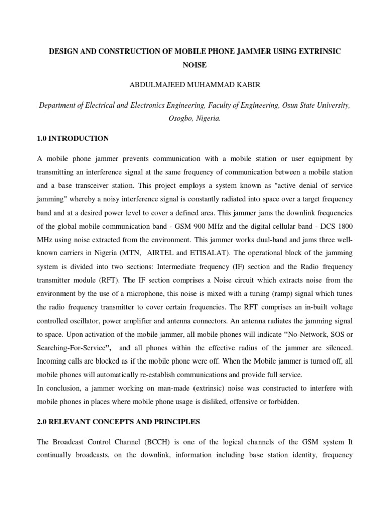 Mobile Phone Jammer Design and Construction | PDF | Transmitter ...