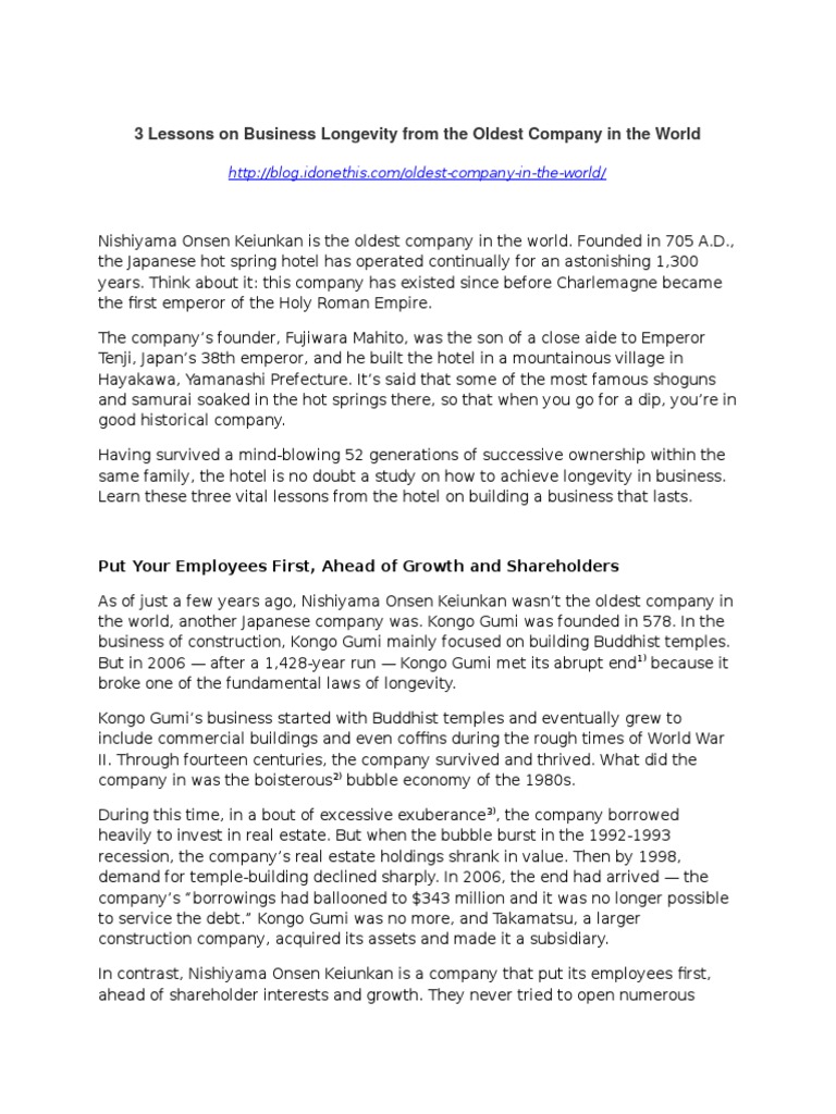 Lessons from the World's Oldest Company | PDF | Nintendo | Economics