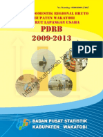 PDRB Kabupaten Wakatobi 2009 2013 Menurut Lapangan Usaha