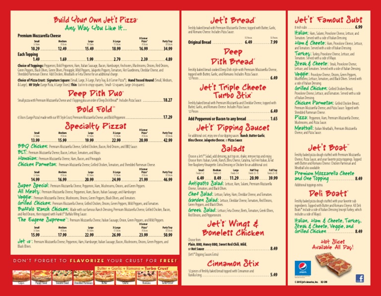 Jet's Pizza Menu Pizza Salad