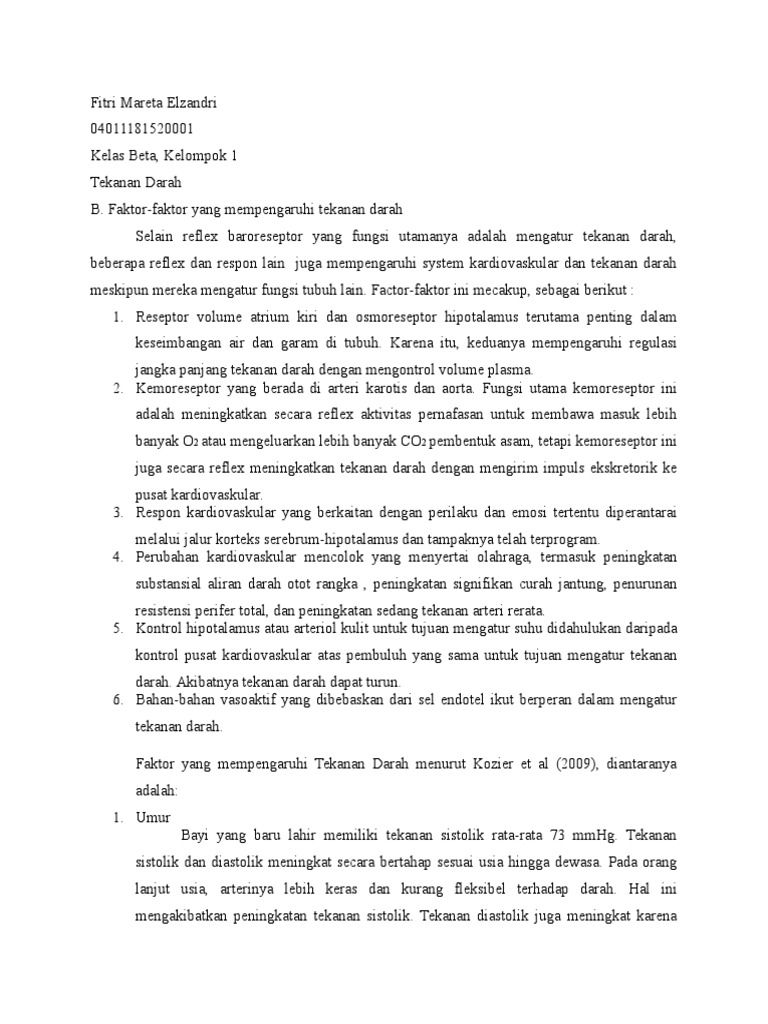 Faktor Yang Mempengaruhi Tekanan Darah  PDF