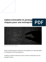 Cybercriminalité Et Piratage, Les Risques Pour Une Entreprise