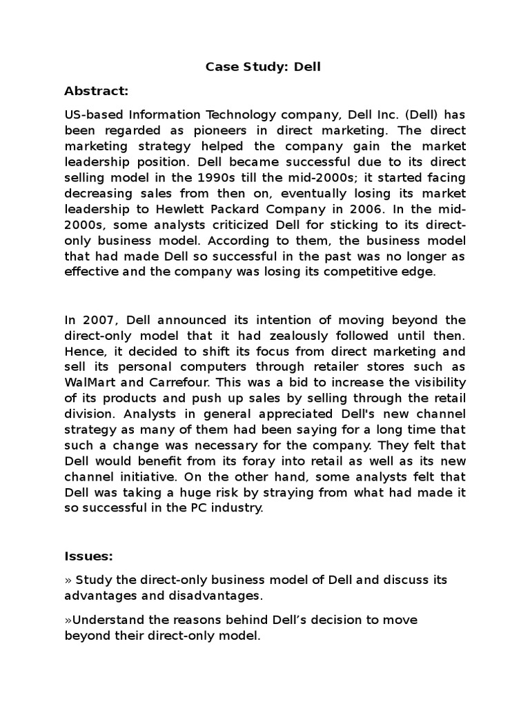Case Study Dell | Download Free PDF | Dell | Personal Computers
