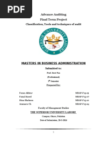 Classification of Audit