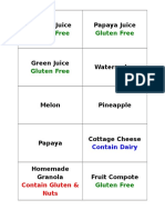 Gluten Free Gluten Free: Orange Juice Papaya Juice