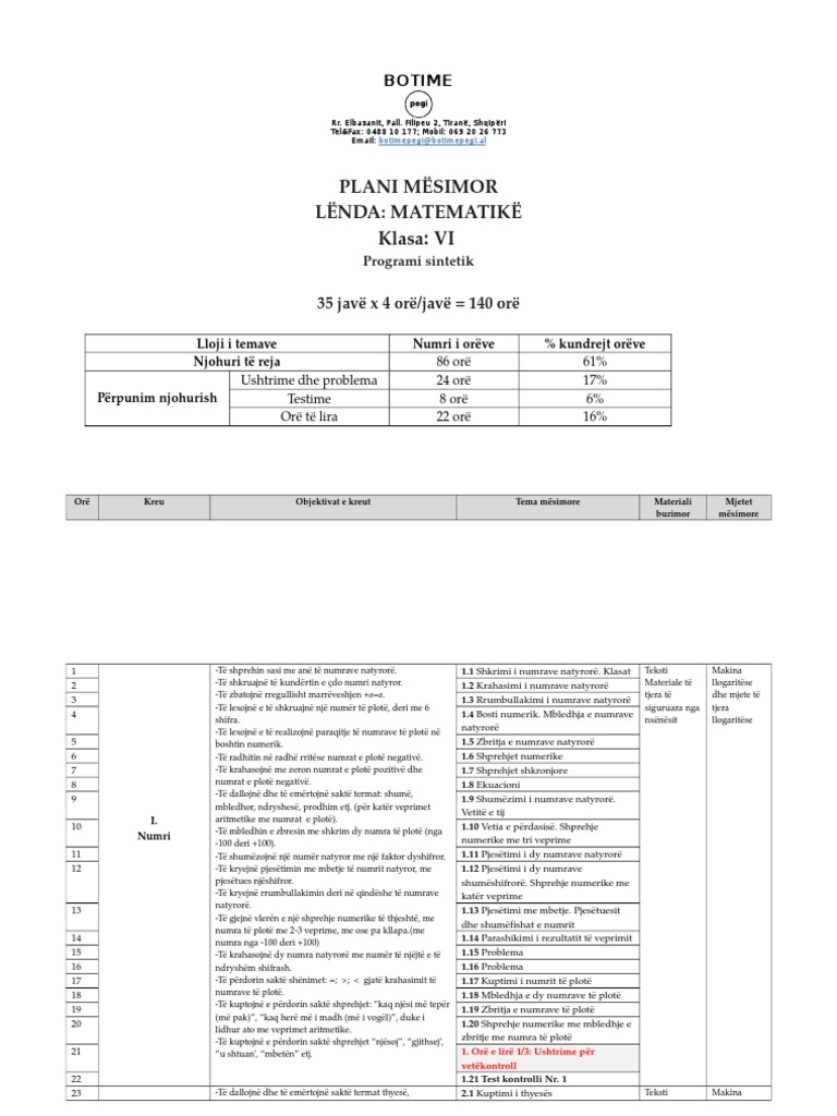 Matematike 6 | PDF