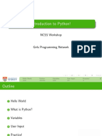 Introduction To Python!: NCSS Workshop