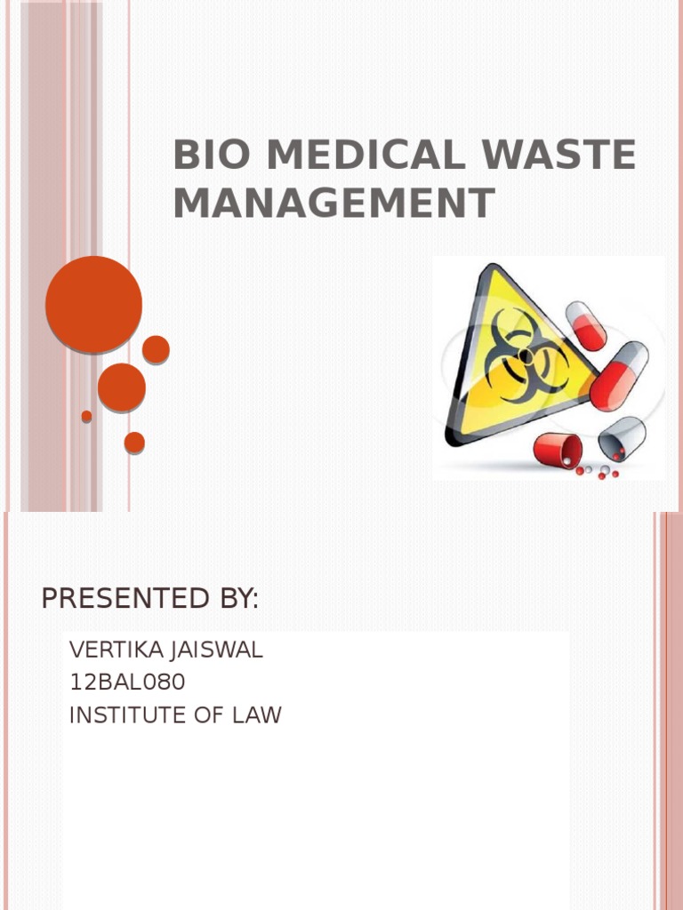 Biomedical Waste Management PDF Waste Medicine