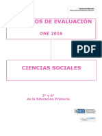 Criterios de Evaluación ONE 2016 Ciencias Sociales Educación Primaria