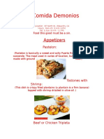 Restaurantmenu Lacomidademonios