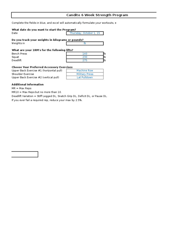 Candito 6 Week Strength Program Guide | PDF | Individual Sports | Sports