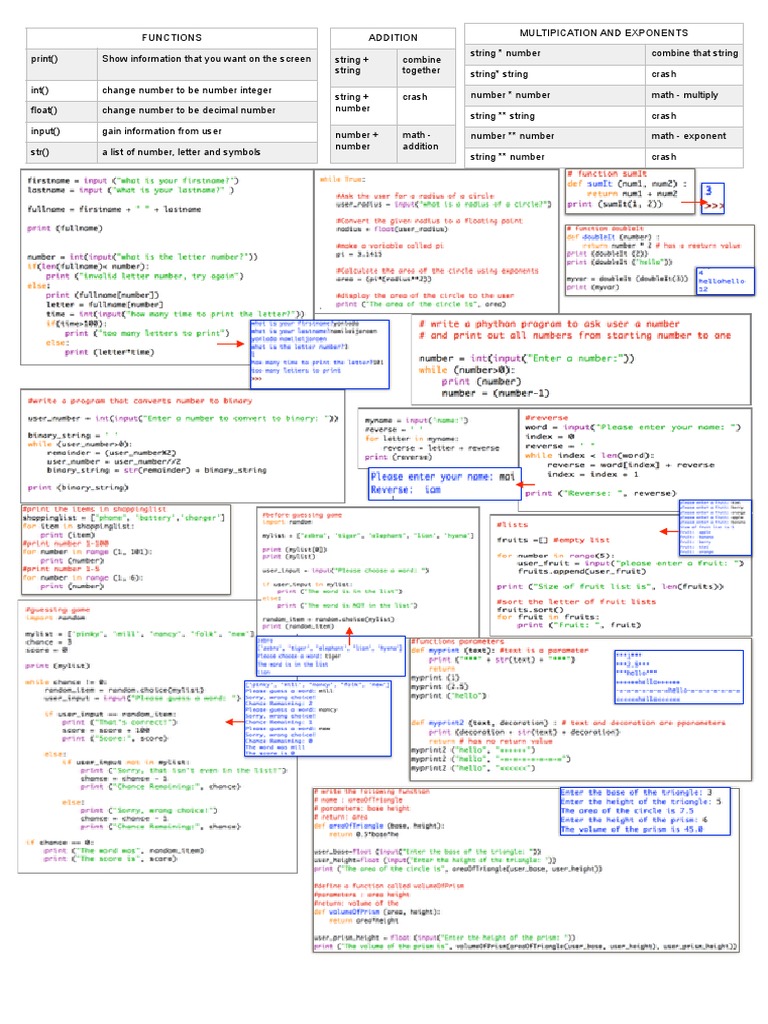 Python Functions and Operations Guide | PDF