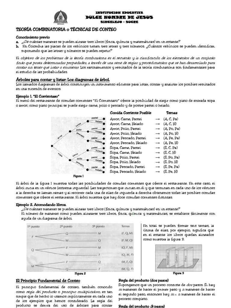 Gte1 - Diagramas de Arbol y Principio Multiplicativo | PDF | Combinatoria |  Bogotá