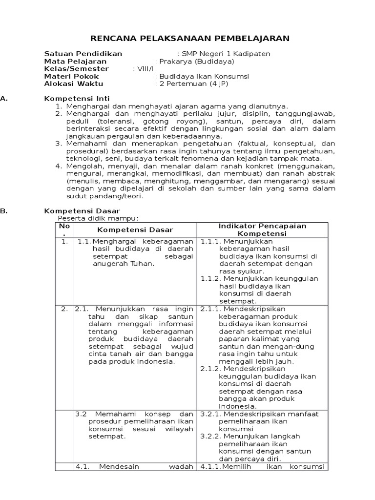 243779878 RPP Prakarya SMP Kelas 8 Kurikulum 2013 243779878 RPP Prakarya SMP Kelas 8 Kurikulum 2013