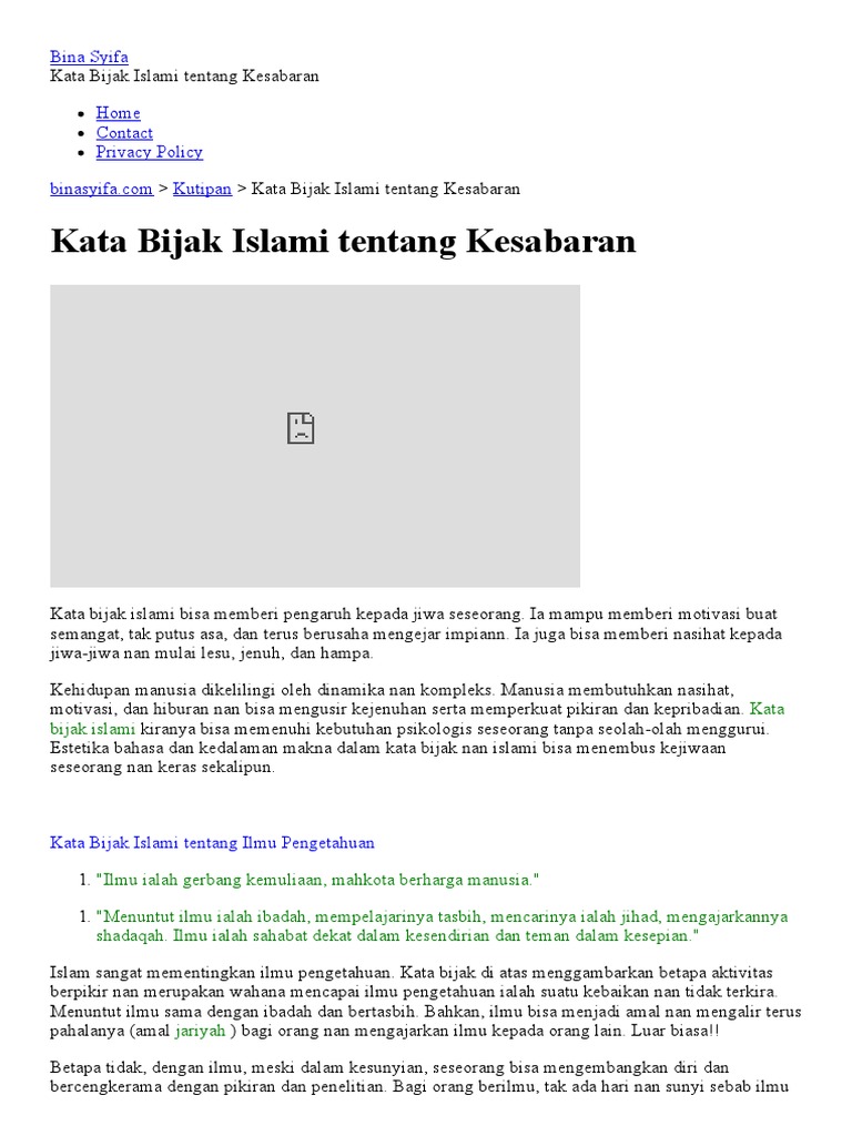 Kata Bijak Islami Tentang Kesabaran Kutipan Bina Syifa Kata Bijak Islami Tentang Kesabaran Kutipan Bina Syifa