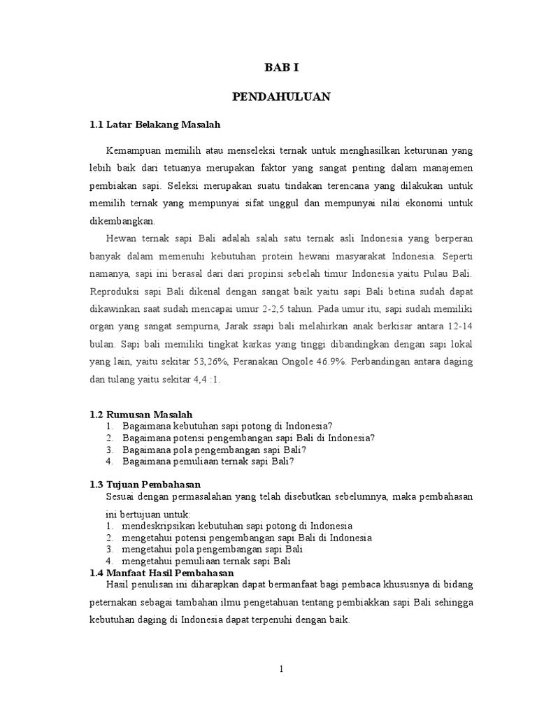 Sapi Bali | PDF