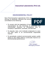 Environmental Policy: Tahir Saleem Managing Director