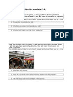 Speaking Practice For Module 14