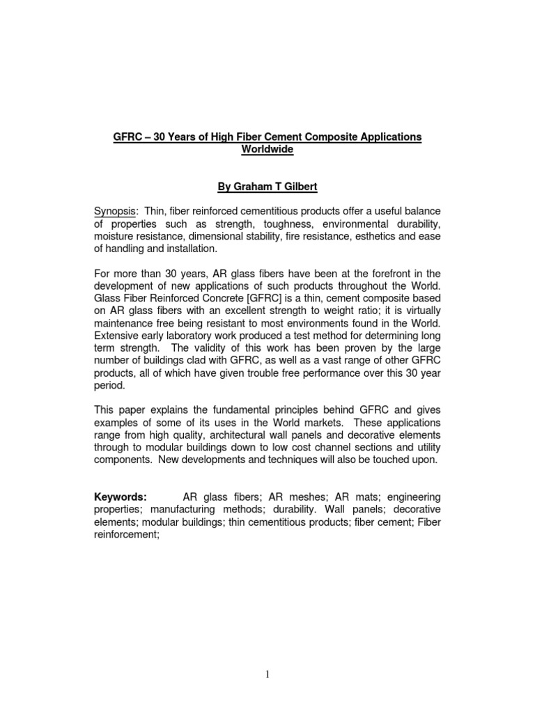 GFRC Applications: 30 Years of Innovation | PDF | Fiberglass ...