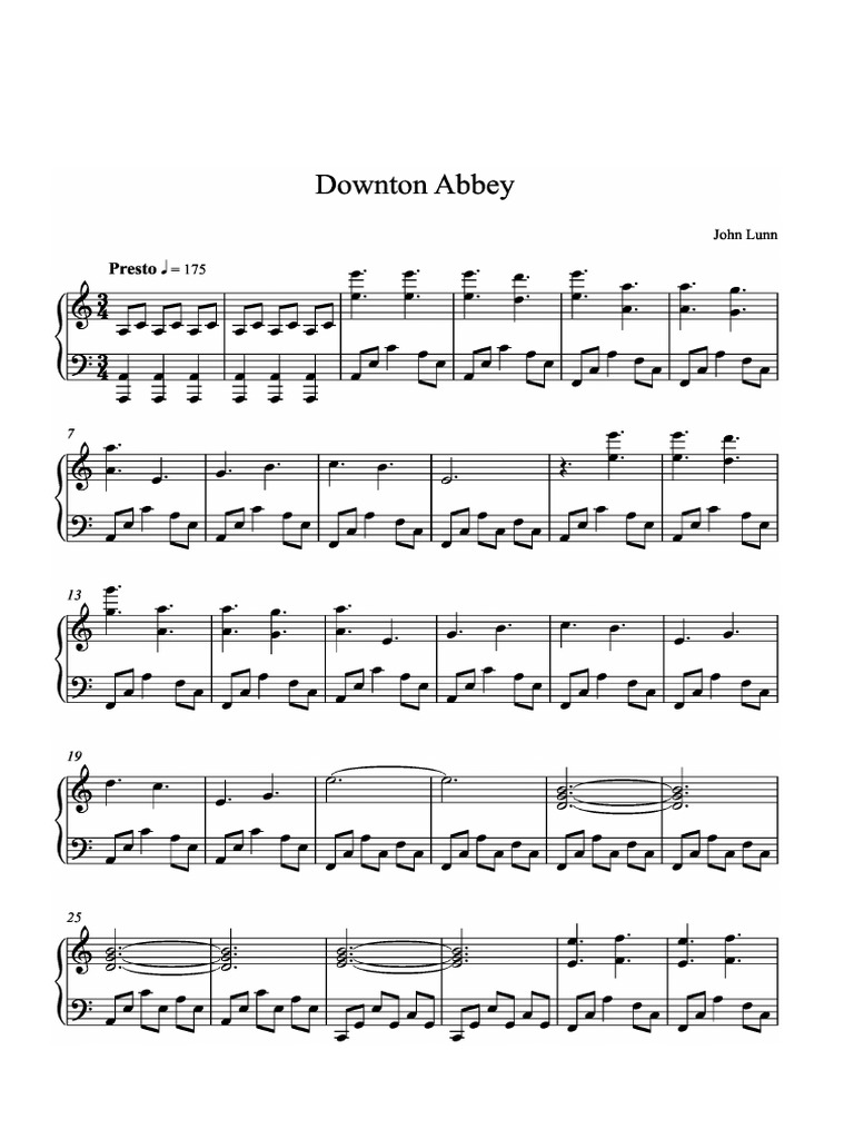Piano Sheet Music Downton Abbey | PDF | Musical Compositions | Albums