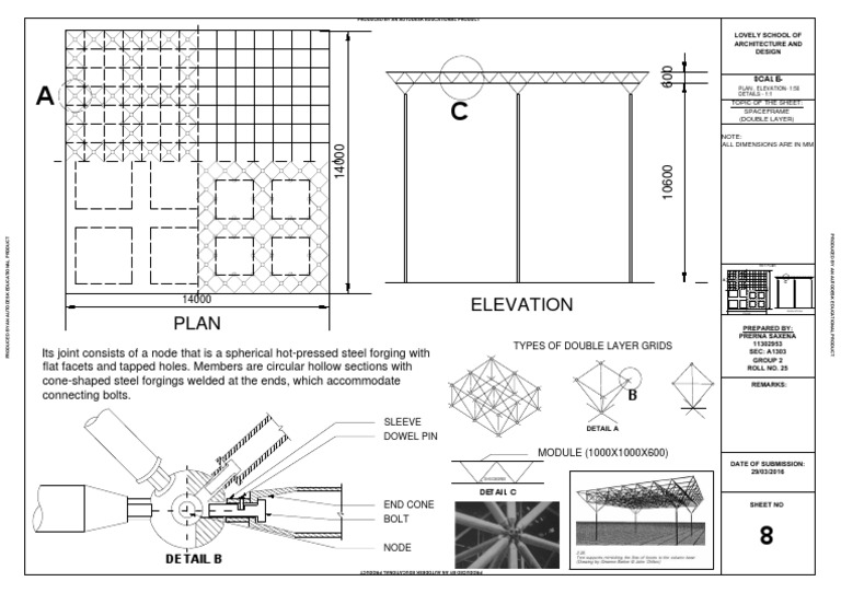 Double Layer Spaceframe Details | PDF