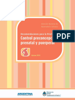 Recomendaciones Para La Práctica Del Control Preconcepcional, Prenatal y Postnatal