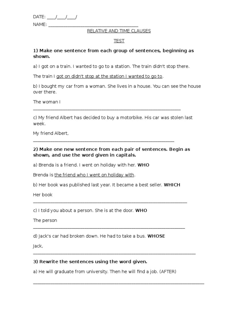 Relative and Time Clauses-2 | PDF | Technology & Engineering