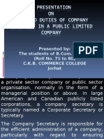 Seminar Report On Role and Duties of Company Secretary